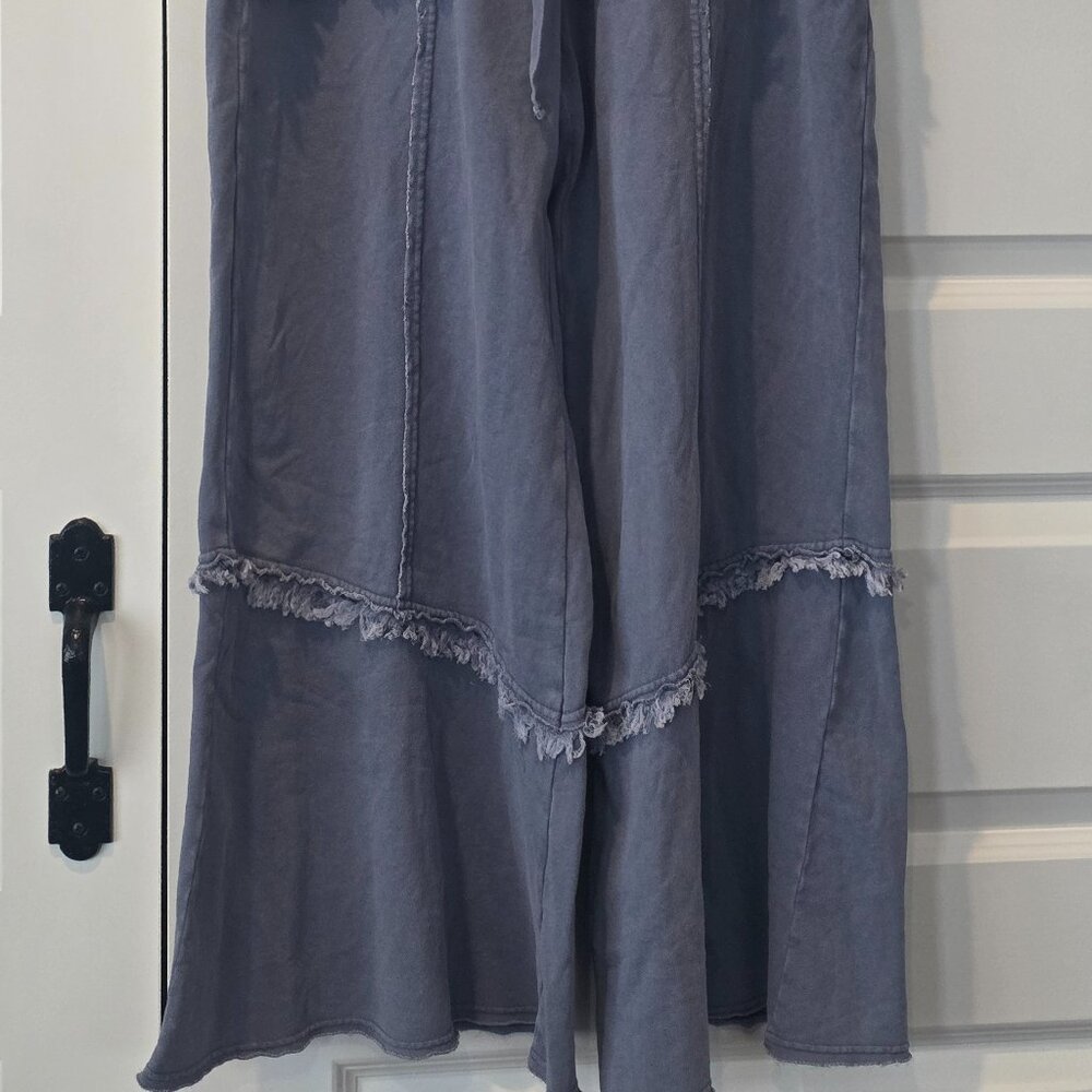 NWT: Easel Drawstring Wide Leg Terry Knit Pants - Picture 6 of 7